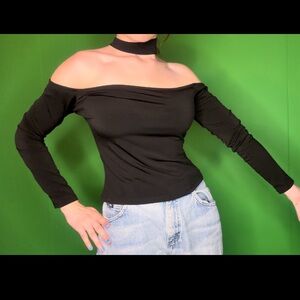 BLACK CHAROLETTE RUSSE CLUBBING SLEEVELESS TOP w/CHOKER